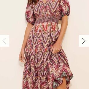 Women’s puff sleeve midi dress, Conditions Apply via Anthropologie